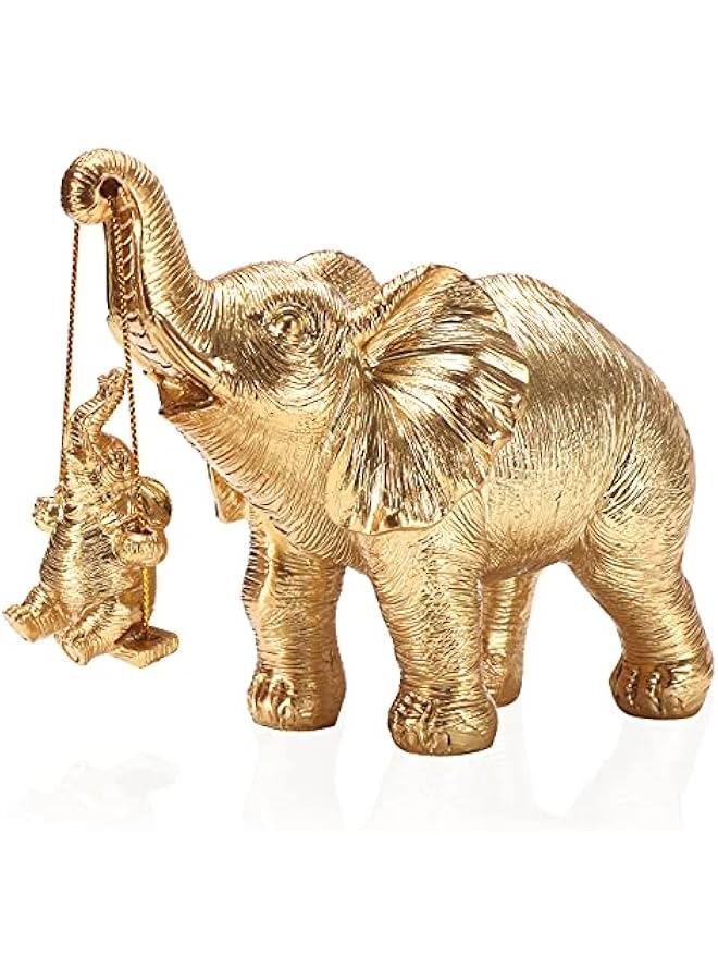 Elephant Statue. Gold Elephant Decor Brings Good Luck, Health, Strength. Elephant Gifts for Women, Mom Gifts. Decorations - Image 1